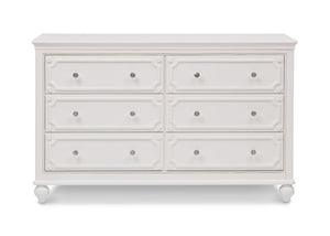 Delta Children White Ambiance (108) Princess Magical Dreams Dresser Front View b2b 0-Disney Princess Magical Dreams Dresser