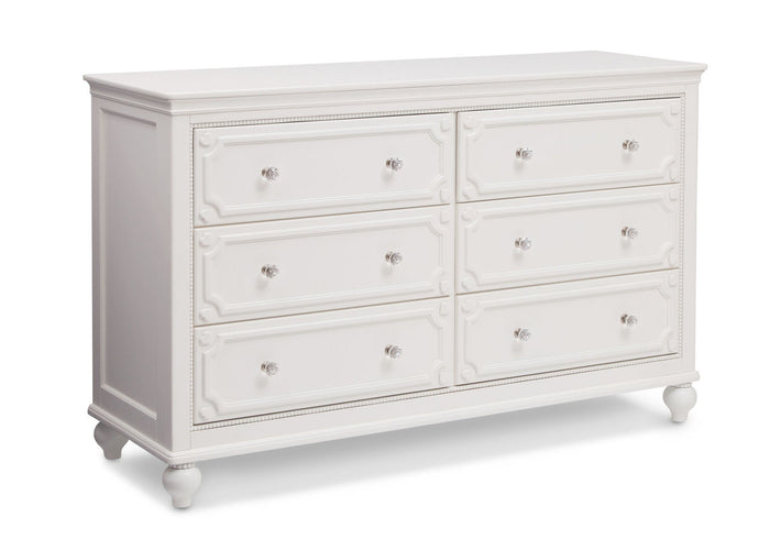 Delta Children White Ambiance (108) Princess Magical Dreams Dresser Side View  2-Disney Princess Magical Dreams Dresser