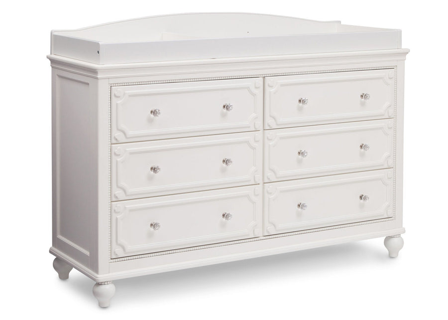 Delta Children White Ambiance (108) Princess Magical Dreams Dresser Side View with Changing Top  3-Disney Princess Magical Dreams Dresser