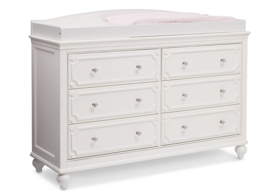 Delta Children White Ambiance (108) Princess Magical Dreams Dresser Side View with Changing Top and Props b3b 5-Disney Princess Magical Dreams Dresser