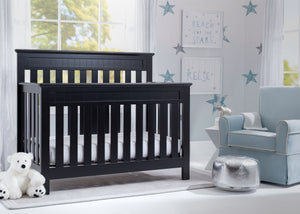 Delta Children Black (001) Chalet 4-in-1 Crib, room view, c1c 0-Chalet 4-in-1 Crib