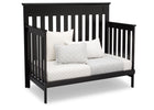 Delta Children Black (001) Chalet 4-in-1 Crib, angled conversion to daybed, c4c 6-Chalet 4-in-1 Crib