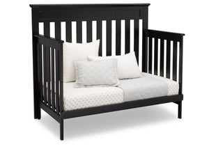 Delta Children Black (001) Chalet 4-in-1 Crib, angled conversion to daybed, c4c 8-Chalet 4-in-1 Crib
