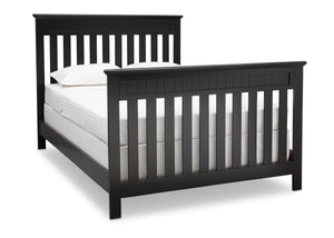 Delta Children Black (001) Chalet 4-in-1 Crib, angled conversion to full size bed, c5 9-Chalet 4-in-1 Crib