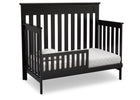 Delta Children Black (001) Chalet 4-in-1 Crib, angled conversion to toddler bed, c4c 5-Chalet 4-in-1 Crib