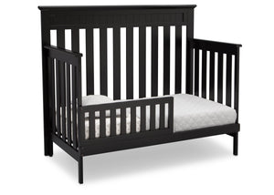 Delta Children Black (001) Chalet 4-in-1 Crib, angled conversion to toddler bed, c4c 7-Chalet 4-in-1 Crib