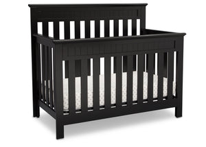 Delta Children Black (001) Chalet 4-in-1 Crib, angled view, c3c 6-Chalet 4-in-1 Crib