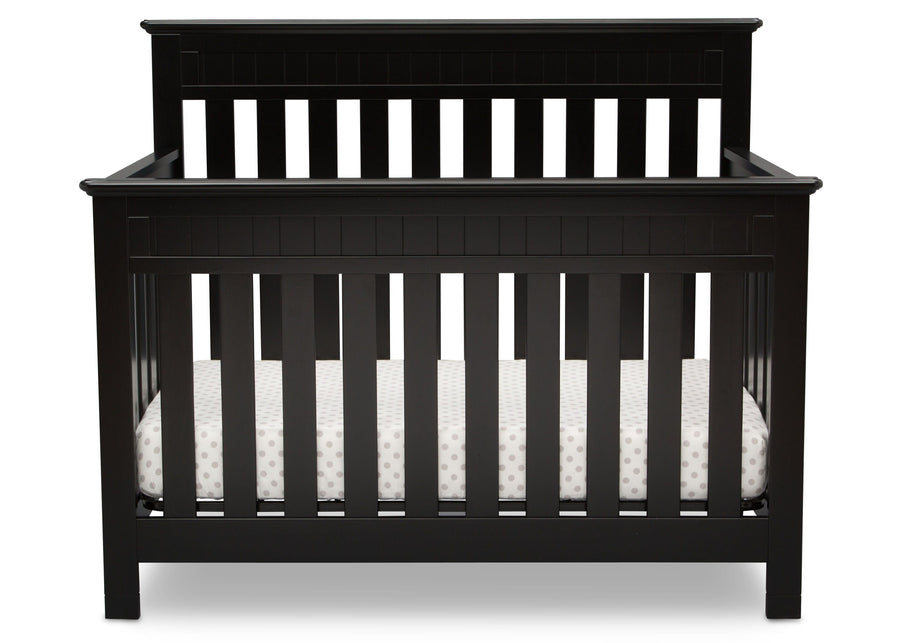 Delta Children Black (001) Chalet 4-in-1 Crib, front view, c2c 3-Chalet 4-in-1 Crib