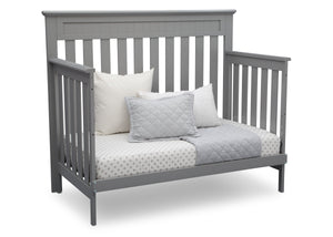 Delta Children Grey (026) Chalet 4-in-1 Crib, angled conversion to daybed, d4d 14-Chalet 4-in-1 Crib