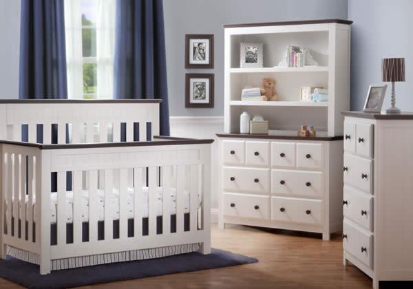 Delta Children White Ambiance / Dark Chocolate 127 Chalet 4-in-1, Day Bed Conversion with Props c1c 9-Chalet 4-in-1 Crib