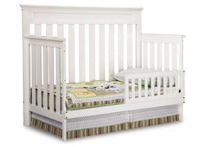Delta Children White Ambiance (108) Chalet 4-in-1 Crib, Toddler Bed Conversion with Toddler Guard Rail b2b 17-Chalet 4-in-1 Crib