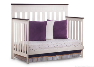 Delta Children White Ambiance/Dark Chocolate (127) Chalet 4-in-1, Day Bed Conversion c4c 25-Chalet 4-in-1 Crib