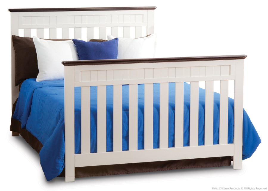 Delta Children White Ambiance/Dark Chocolate (127) Chalet 4-in-1, Full-Size Bed Conversion c5c 16-Chalet 4-in-1 Crib