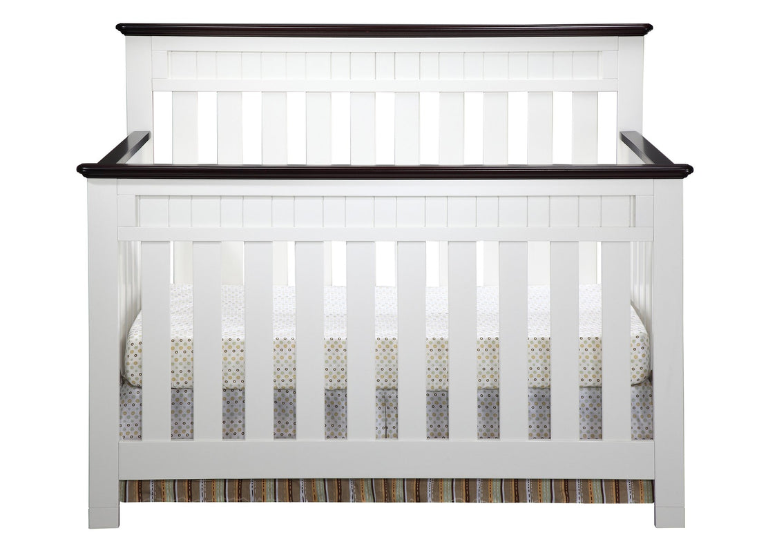 Delta Children White Ambiance/Dark Chocolate (127) Chalet 4-in-1, Crib Conversion