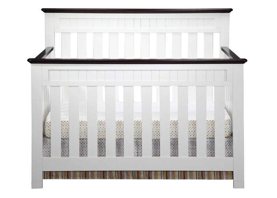 Delta Children White Ambiance/Dark Chocolate (127) Chalet 4-in-1, Crib Conversion 11-Chalet 4-in-1 Crib
