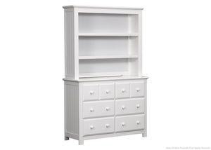 Delta Children White Ambiance (108) Chalet 6 Drawer Dresser Side View with Chalet Bookcase/Hutch a3a 0-Chalet 6 Drawer Dresser
