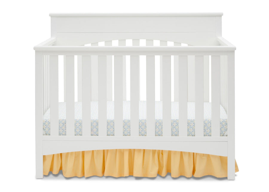 Delta Children White Ambiance (108) Bennington Lifestyle 4-in-1 Crib, Crib Conversion Front View a2a 2-Bennington Lifestyle 4-in-1 Crib