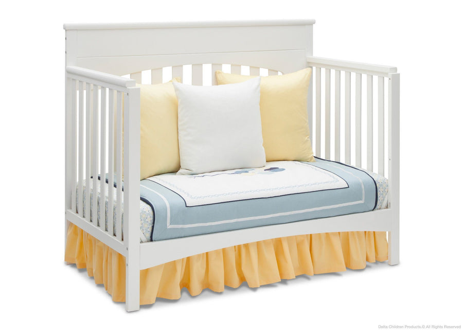 Delta Children White Ambiance (108) Bennington Lifestyle 4-in-1 Crib, Day Bed Conversion a5a 4-Bennington Lifestyle 4-in-1 Crib