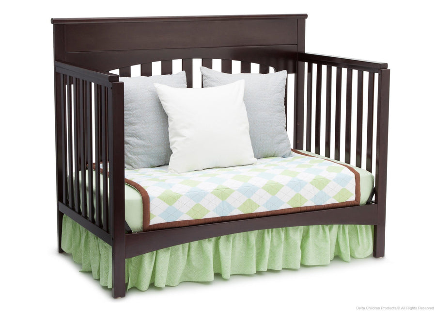Delta Children Dark Chocolate (207) Bennington Lifestyle 4-in-1 Crib, Day Bed Conversion b4b 8-Bennington Lifestyle 4-in-1 Crib
