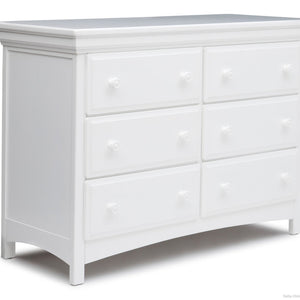 Delta Children White (100) 6 Drawer Dresser Right View a1a 21-6 Drawer Dresser