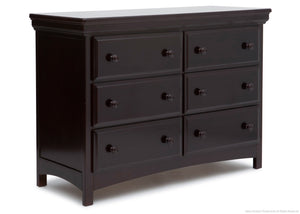 Delta Children Chocolate (204) 6 Drawer Dresser Right View b1b 1-6 Drawer Dresser