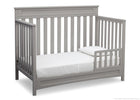 Delta Children Grey (026) Geneva 4-in-1 Crib, Toddler Bed Conversion with Toddler Guardrail a5a 4-Geneva 4-in-1 Crib