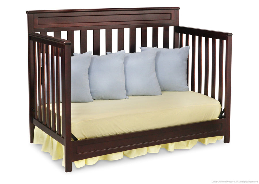Delta Children Dark Chocolate (207) Geneva 4-in-1 Crib, Day Bed Conversion c4c 9-Geneva 4-in-1 Crib