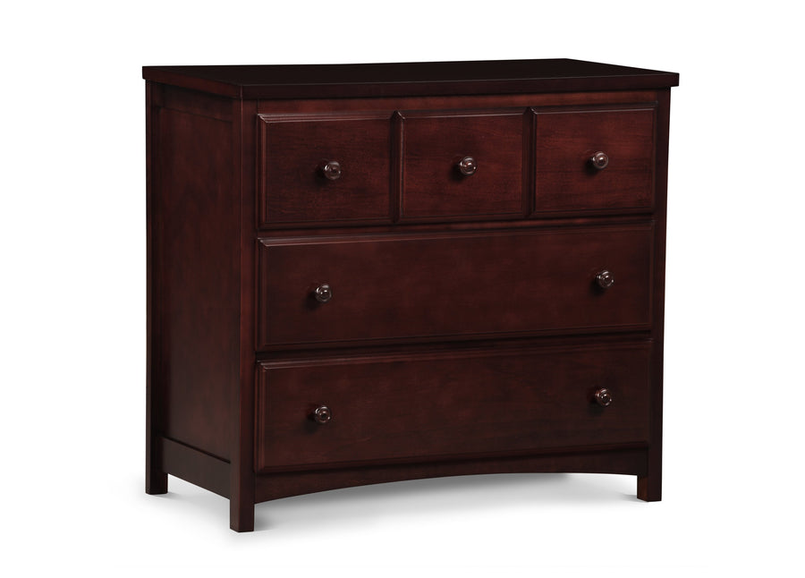 Delta Children Espresso Cherry (205) 3 Drawer Dresser (74103), Side View, d1d 8-3 Drawer Dresser