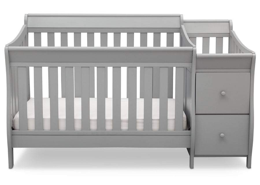DCB: Delta Children Grey (026) Bentley S Crib-N-Changer Front Facing View a1a 2-Bentley S Convertible Crib and Changer