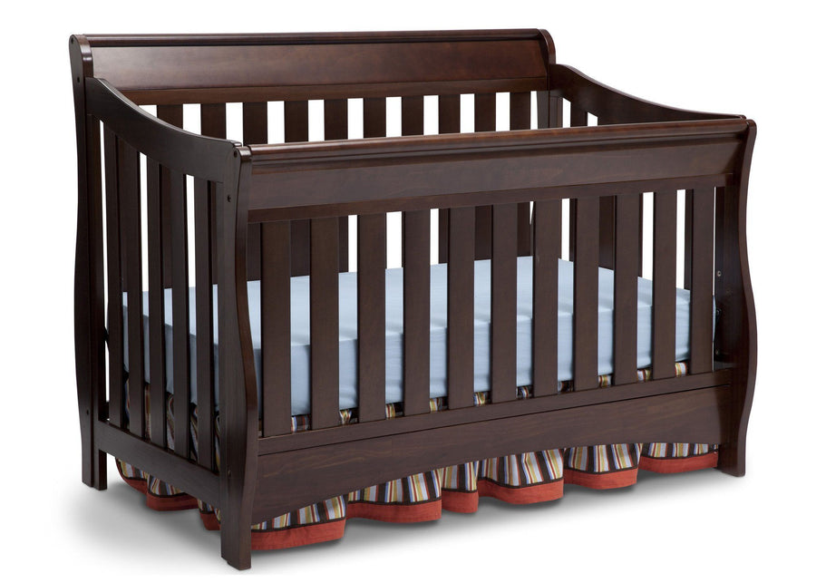 Delta Children Chocolate (204) Birkdale 4-in-1 Crib, Angled Crib View a3a 1-Birkdale 4-in-1 Crib