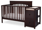 Delta Children Black Cherry Espresso (607) Layla Crib 'N' Changer Side View, Crib Conversion a2a 1-Layla Crib N Changer