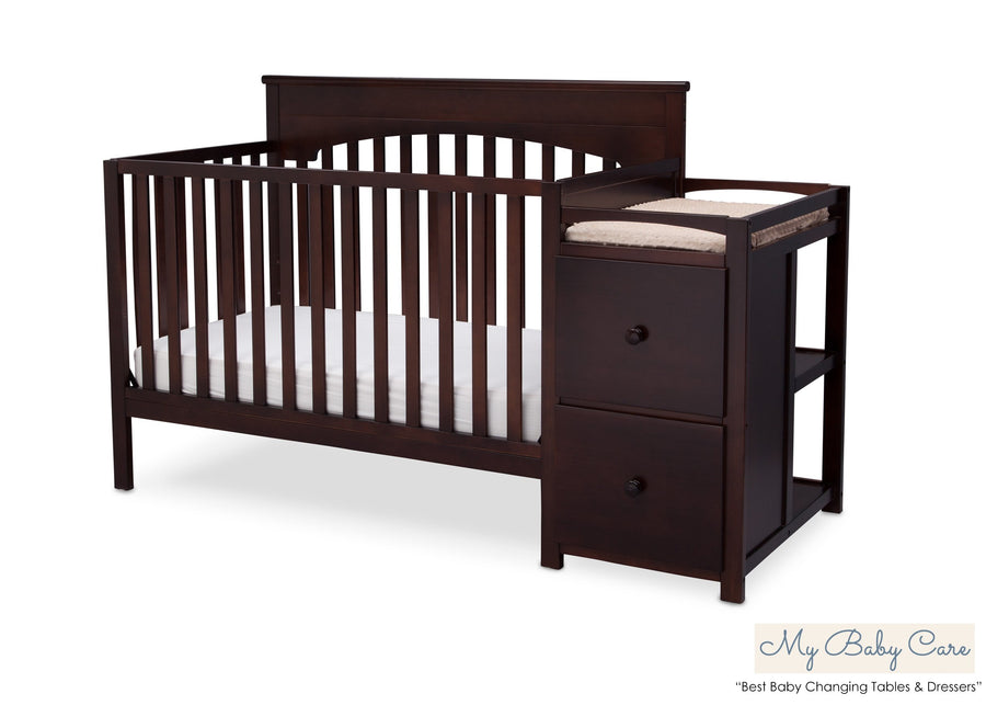 Delta Children Black Cherry Espresso (607) Layla Crib 'N' Changer, With Seal a7a 6-Layla Crib N Changer