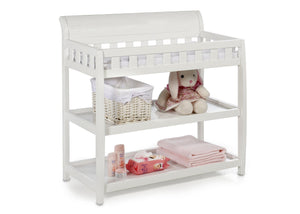 Delta Children White (100) Bentley Changing Table, Right View with Props a1a 6-Bentley Changing Table