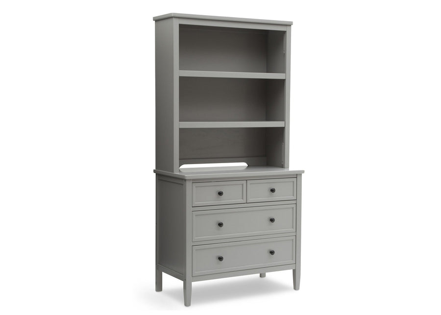 Delta Children Grey (026) Epic Bookcase/Hutch Front View with Dresser a5a 2-Classic Bookcase/Hutch