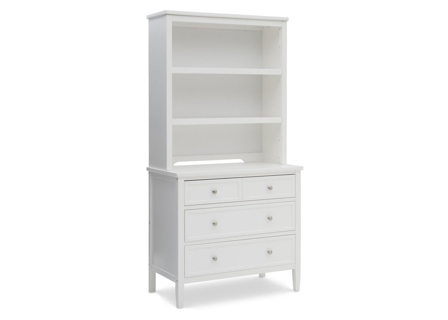 Delta Children White (100) Epic Bookcase/Hutch Side View with Dresser b5b 11-Classic Bookcase/Hutch