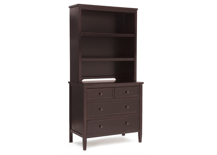Delta Children Chocolate (204) Epic Hutch with Dresser Right View c5c 18-Classic Bookcase/Hutch