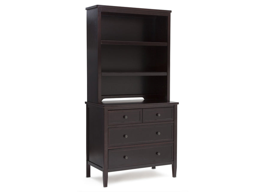 Delta Children Dark Chocolate (207) Epic Hutch with Dresser Side View d5d 14-Classic Bookcase/Hutch