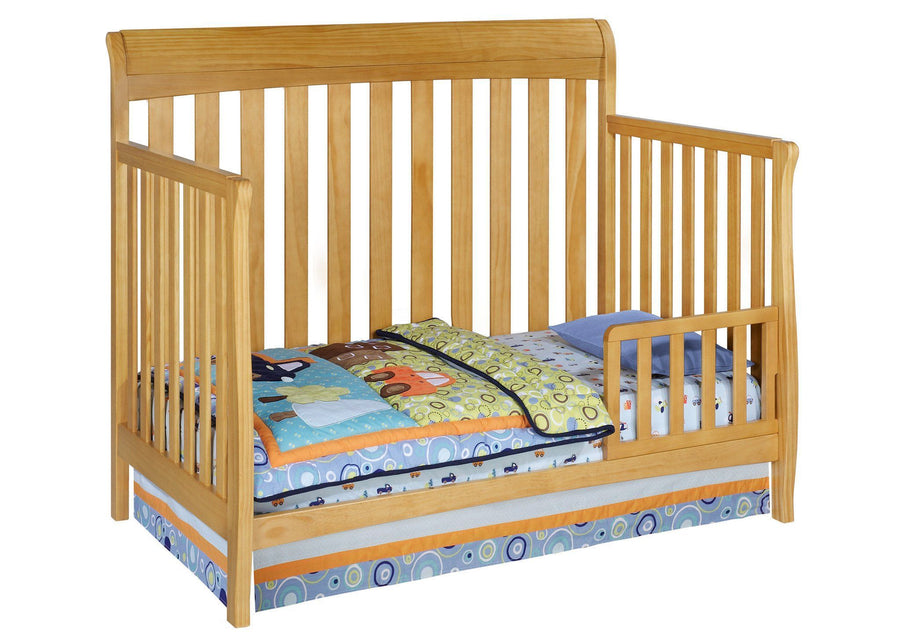 Delta Children Natural (260) Marquis 4-in-1 Crib, Toddler Bed Conversion Side View c3c 12-Marquis 4-in-1 Crib