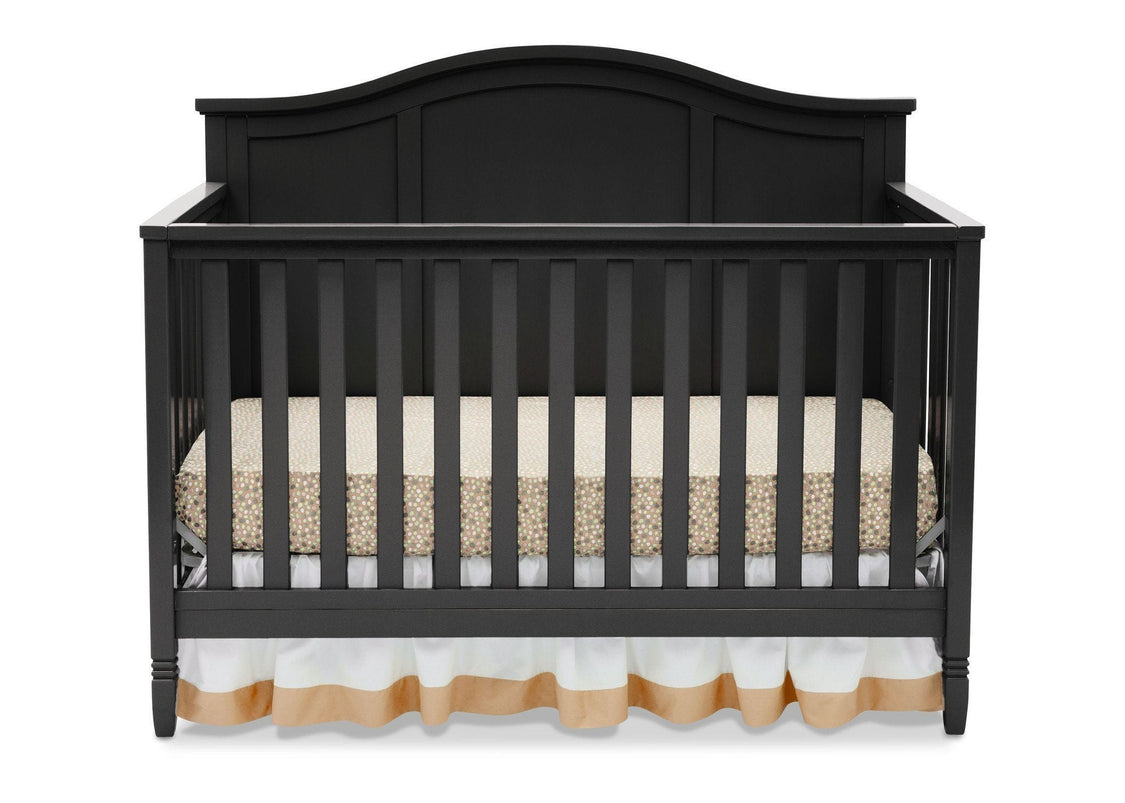 DCB: Delta Children Black (001) Madrid 4-in-1 Crib, Front Silo View
