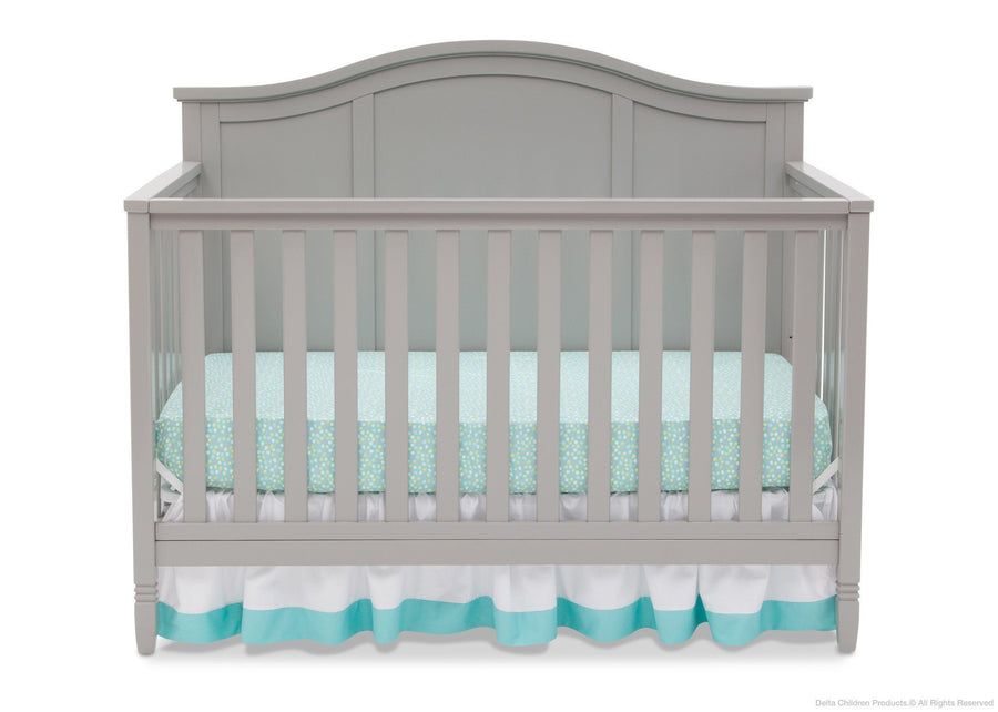 DCB: Delta Children Grey (026) Madrid 4-in-1 Crib, Front Crib Silo View 11-Madrid 5-in-1 Convertible Crib