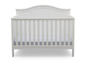 DCB: Delta Children Bianca White (130) Madrid 4-in-1 Crib, Front Crib Silo View 3-Madrid 5-in-1 Convertible Crib