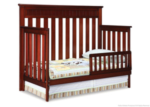 Delta Children Betony Cherry (627) Chalet 4-in-1, Toddler Bed Conversion with Toddler Guard Rail d3d 7-Chalet 4-in-1 Crib