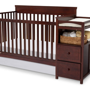 Delta Children Black Cherry Espresso (607) Houston Classic Crib 'N' Changer, Crib Conversion b2b 2-Houston Classic Crib N Changer