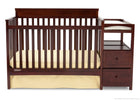 Delta Children Black Cherry Espresso (607) Houston Classic Crib 'N' Changer, Front View b1b 1-Houston Classic Crib N Changer