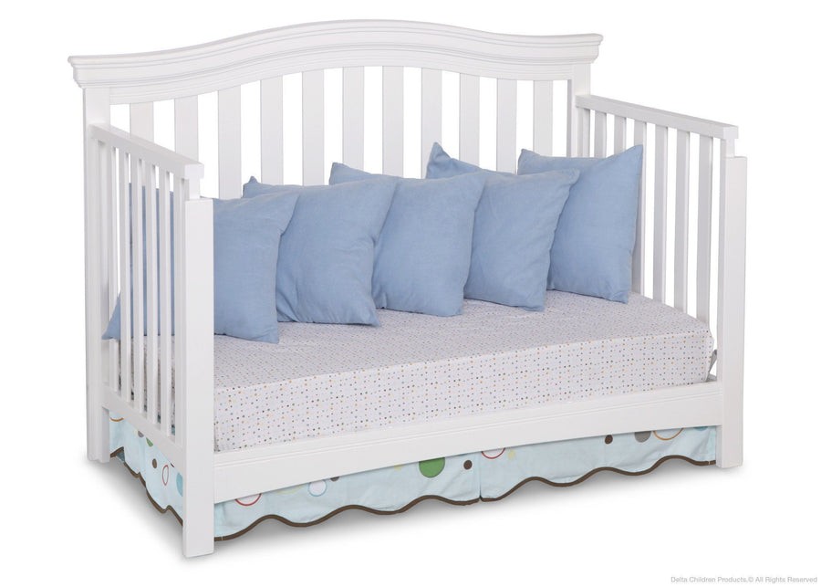 Delta Children White Ambiance (108) Bennington Curved 4-in-1 Crib Daybed Conversion a4a 3-Bennington Curved 4-in-1 Crib