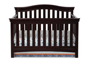 Delta Children Dark Chocolate (207) Bennington Curved 4-in-1 Crib Front View b1b 1-Bennington Curved 4-in-1 Crib
