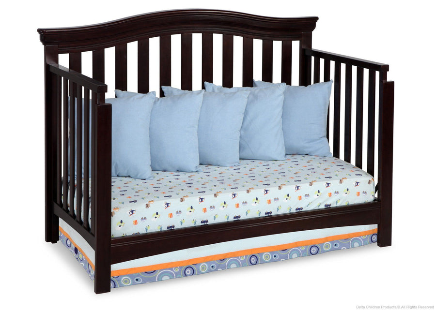 Delta Children Dark Chocolate (207) Bennington Curved 4-in-1 Crib Daybed Conversion b4b 8-Bennington Curved 4-in-1 Crib