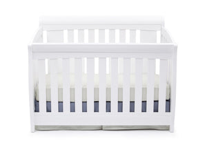 Delta Children Bianca White (130) Clermont 4-in-1 Crib, Crib Conversion Front View a1a 7-Clermont 4-in-1 Crib