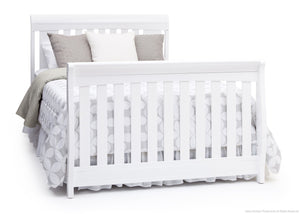 Delta Children Bianca White (130) Clermont 4-in-1 Crib, Full-Size Bed Conversion a5a 6-Clermont 4-in-1 Crib