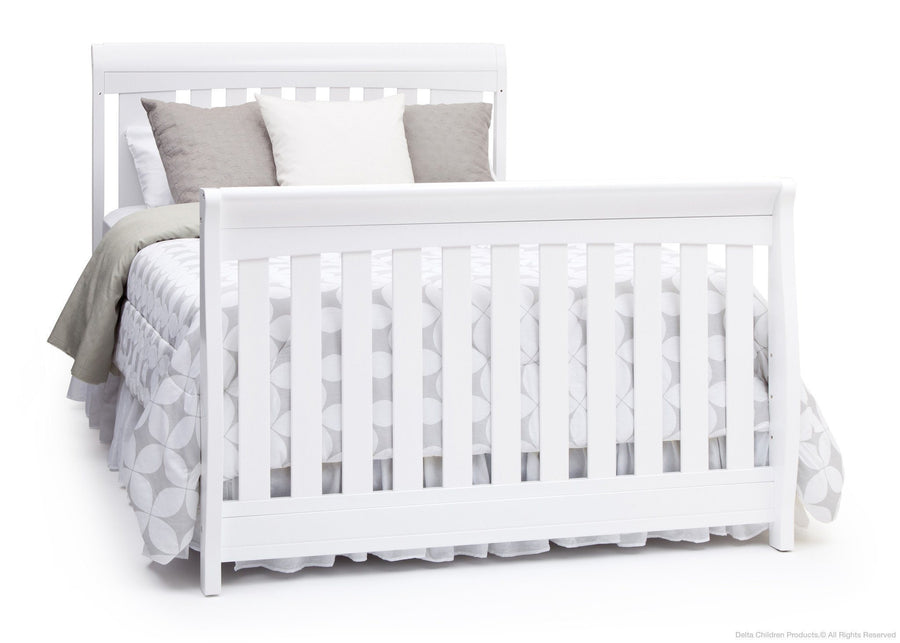 Delta Children Bianca White (130) Clermont 4-in-1 Crib, Full-Size Bed Conversion a5a 5-Clermont 4-in-1 Crib